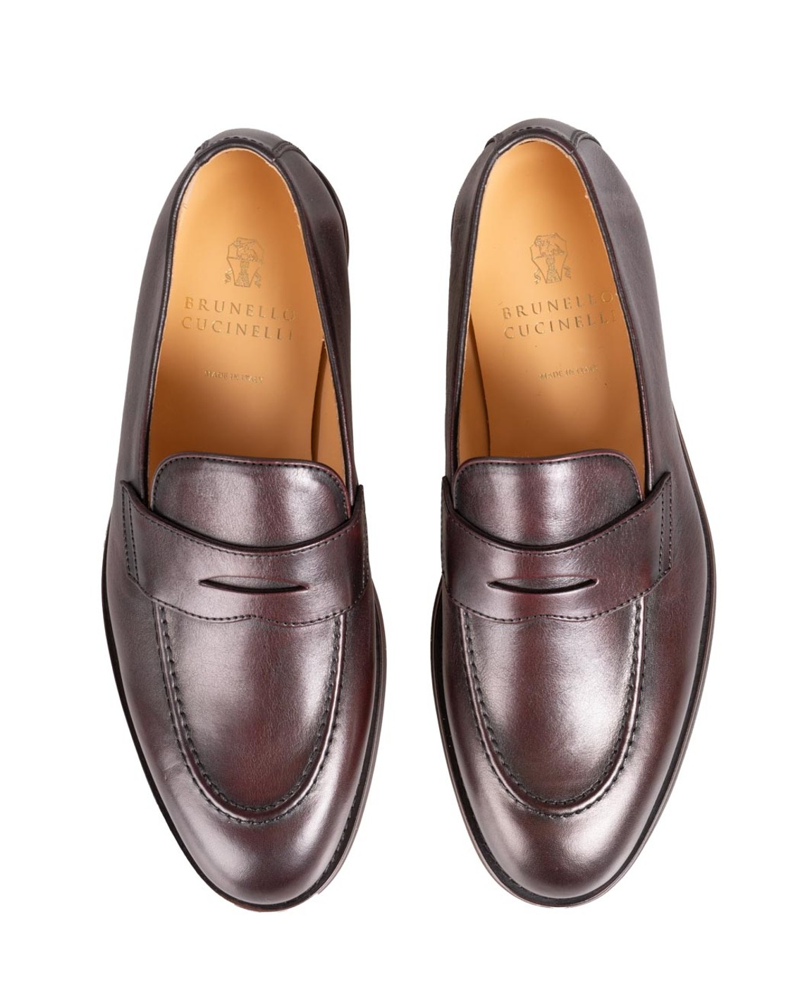 shop BRUNELLO CUCINELLI  Mocassino: Brunello Cucinelli mocassini in pelle.
Fodera in pelle.
Suola in cuoio.
Battistrada in gomma TPU.
Composizione: 100% VERA PELLE.
Made in Italy.. MZUODEE705-C4235 number 860707